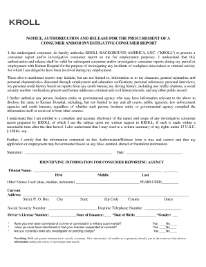 Kernan Hospital Medical Records  Form