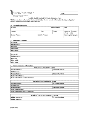 Health Profile Form