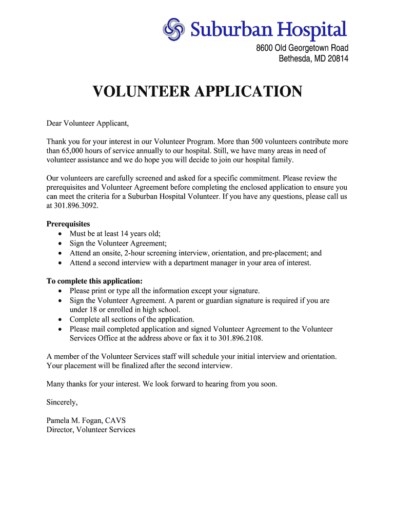 Volunteers Application Form Template from www.signnow.com