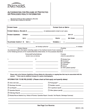 BWH Medical Record Release Form Brighamandwomens