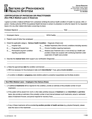 fmla pdffiller forms doctors paperwork template