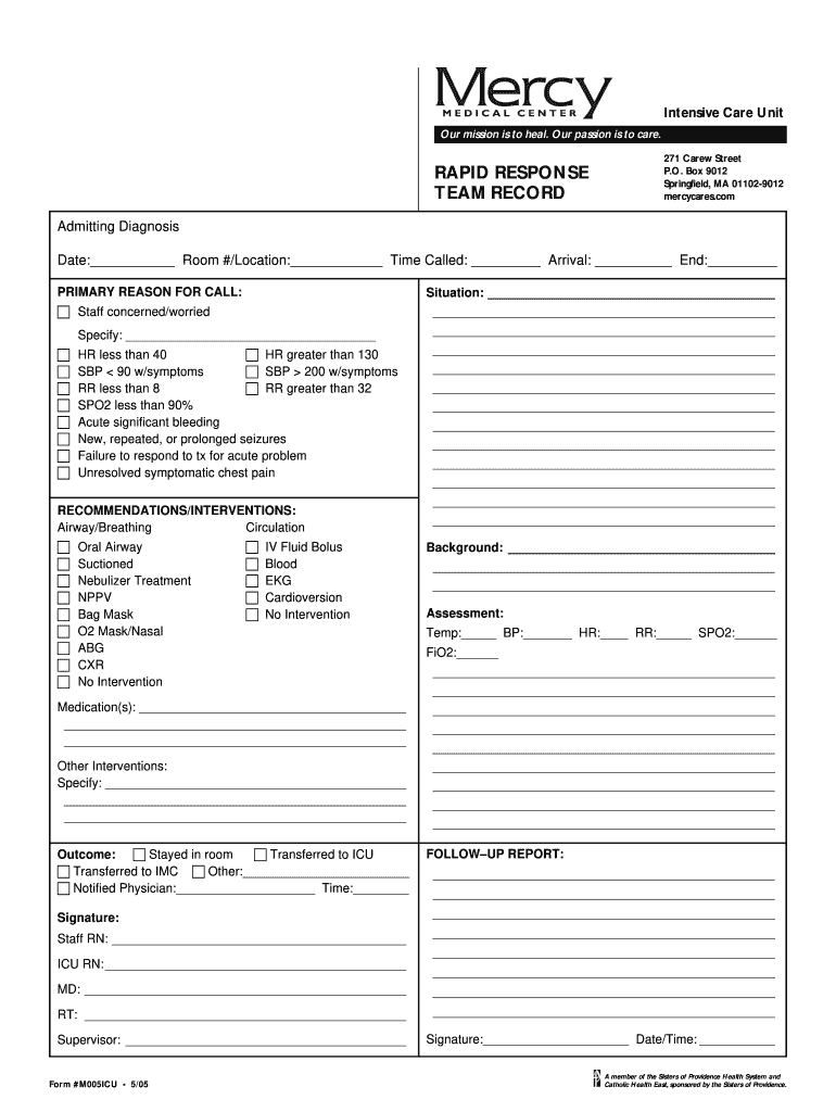 Ma Mercy Medical Center  Form