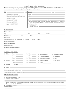 Surgical Pathology Request Form