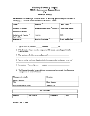 System Request Form