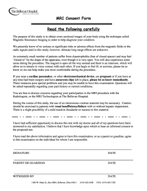 Mri Consent Form PDF