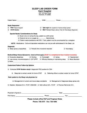 Kent County Sleep Lab  Form