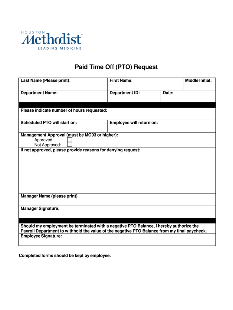 Pto Request Form