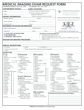 Medical Imaging Exam Request Form Intermountain Healthcare Intermountainhealthcare