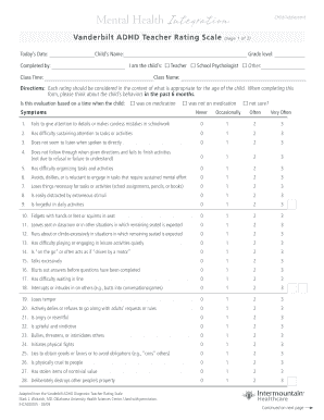 Intermountain Parent Vanderbilt Form