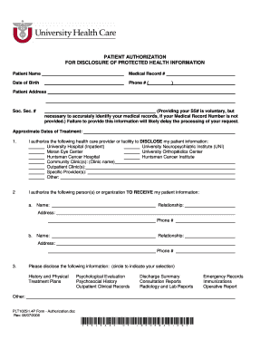  Medical Record Release Form University of Utah Health Care Healthcare Utah 2006