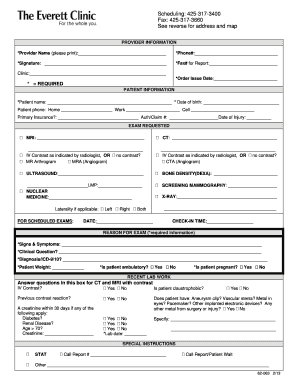 Referral Form the Everett Clinic