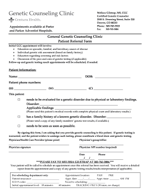 Genetic Counseling Format
