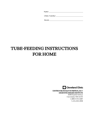 Tube Feeding Instructions for Home Cleveland Clinic My Clevelandclinic  Form