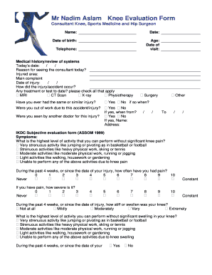 Knee Assessment Form
