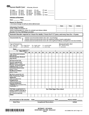 Restraint Assessment Form