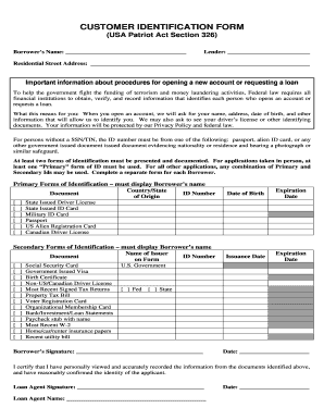 Download Customer Identification Form BayCal Financial