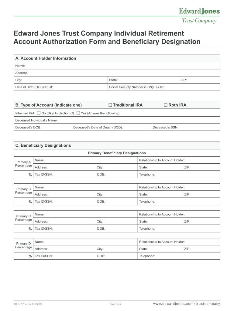  Edward Jones Beneficiary Designation Form 2013-2024