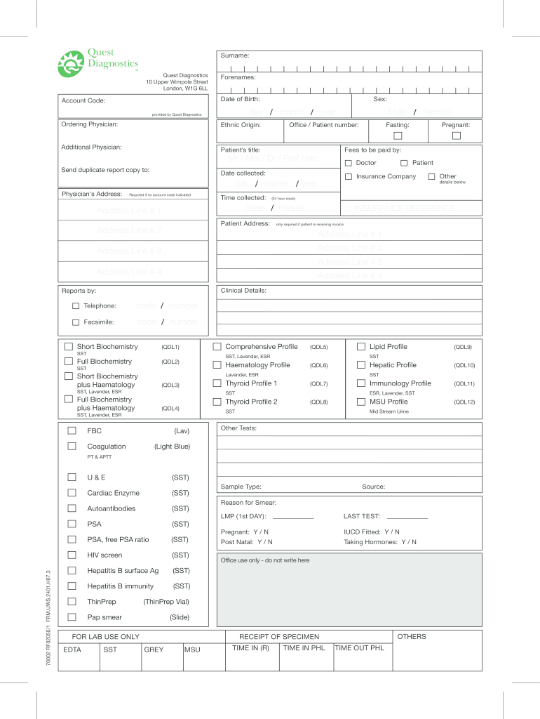 Quest Requisition Form