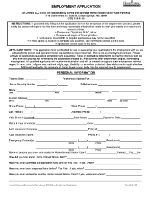  Application Form for Care Homes 2006