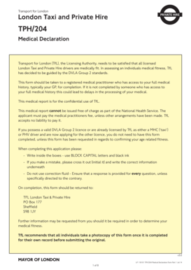 Tph 204 Medical Form Print