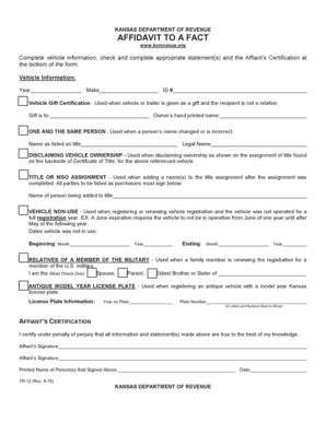 Affidavit to a Fact  Form