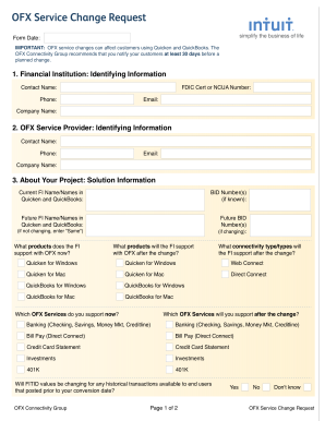 OFX Service Change Request  Intuit  Form