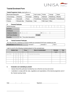 Tutorial Registration Form