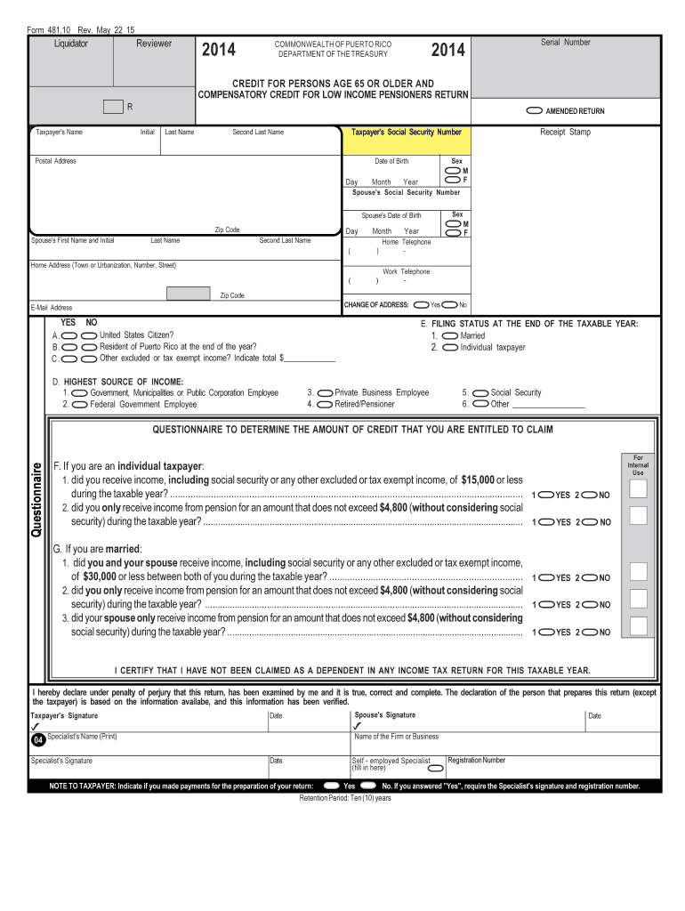 Get and Sign 481 10 2014-2022 Form