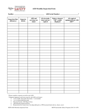  Aed Monthly Inspection Forms 2014