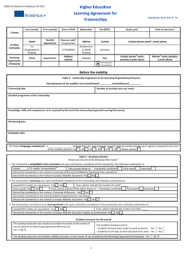 Learning Agreement Examples  Form