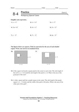 8 4 Multiplying Special Cases  Form