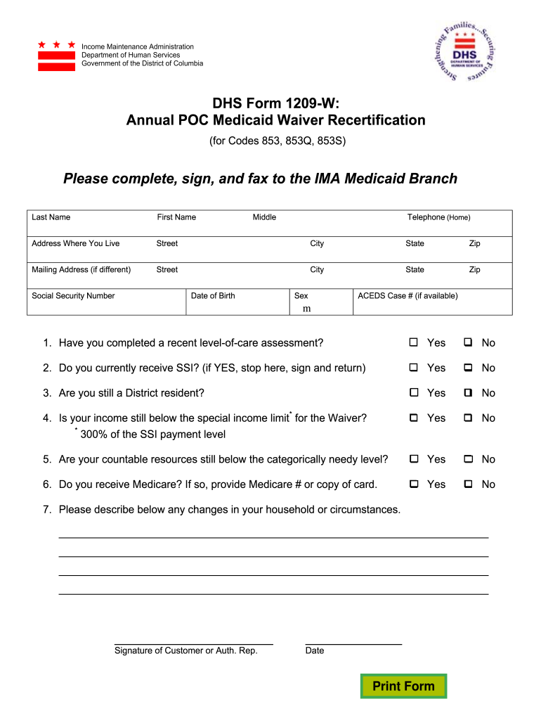 Dhs Waiver Form