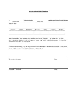 Individual Flex Time Agreement Manitoba Gov Mb  Form