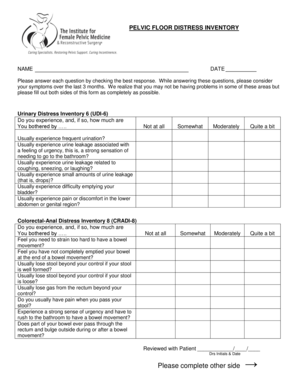 PELVIC FLOOR DISTRESS INVENTORY Fpminstitutecom  Form