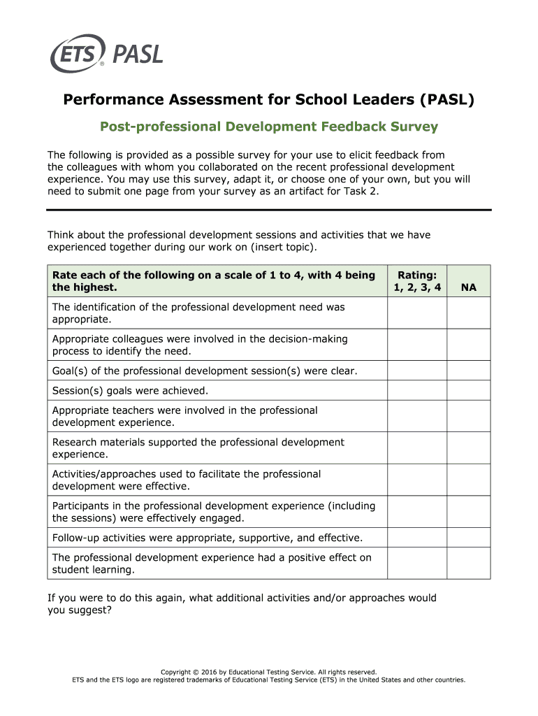 Professional Development Feedback Survey  Form