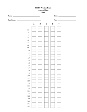 Hiset Practice Test Answer Key  Form