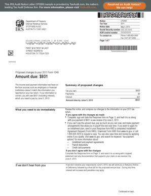 IRS Audit Letter CP2000 Sample PDF 3  Form