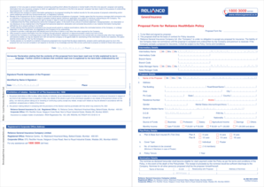 Reliance Health Gain Proposal Form