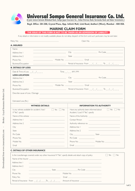 Download Universal Sompo Marine Claim Form Download Universal Sompo Marine Claim Form