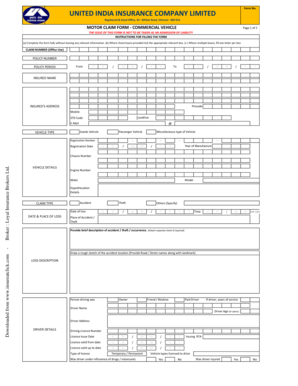 Download United India Commercial Vehicle Claim Form Download United India Commercial Vehicle Claim Form