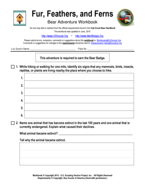 Fur Feathers and Ferns Worksheet  Form