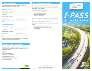 I PASS Application Illinois Tollway  Form