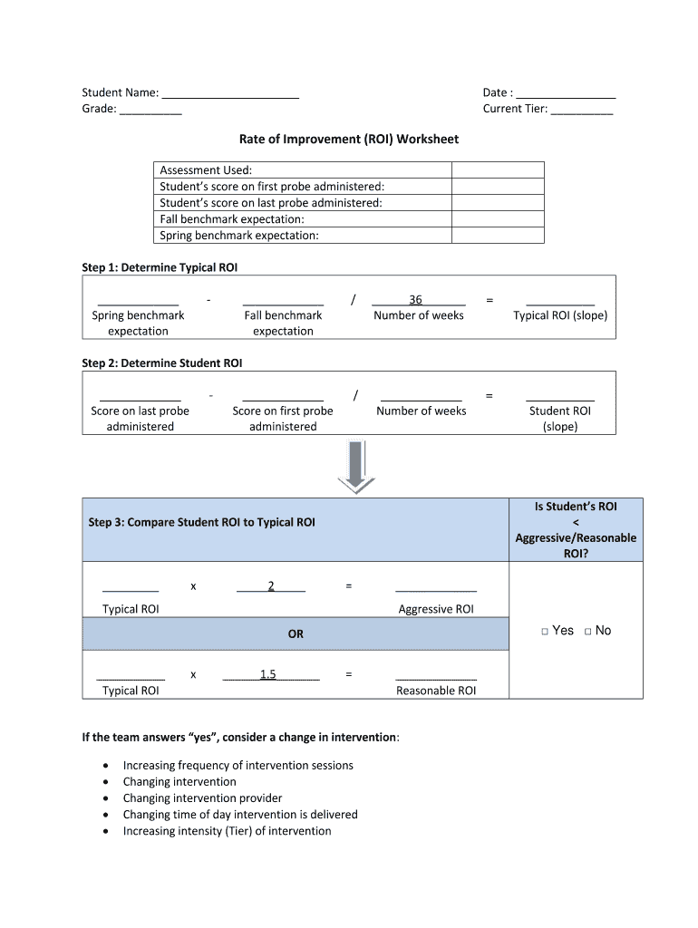  ROI Worksheet  Claiborne County Schools 2014