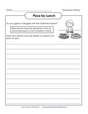 Pizza for Lunch Super Teacher Worksheets  Form