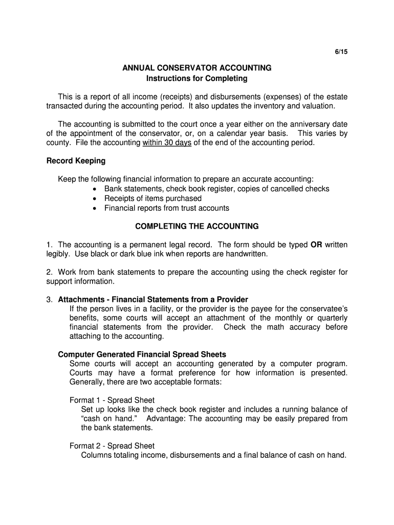  Kansas Guardianship Program Forms for Annual Accounting and Conservator Reports 2015-2024