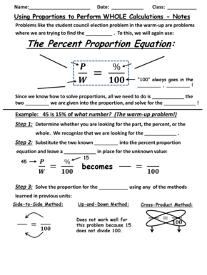 Percent Proportion Notes  Form