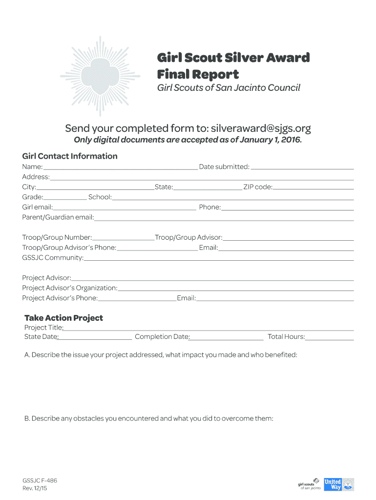  Silver Award Final Report Form 2015-2024