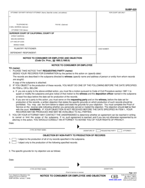 SUBP 025 Fillable Editable and Saveable California Judicial Council Forms