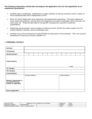 Ceta Assessor Registration Form