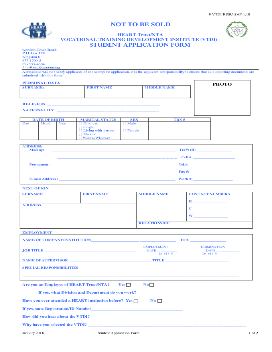 Vtdi Programmes  Form